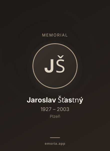 Memorial portrait of Jaroslav Šťastný