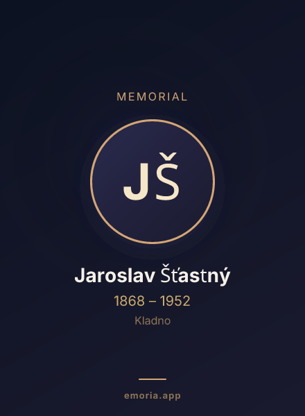Memorial portrait of Jaroslav Šťastný