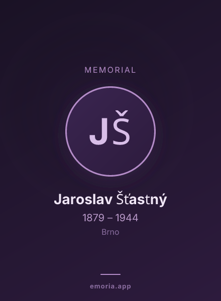 Memorial portrait of Jaroslav Šťastný