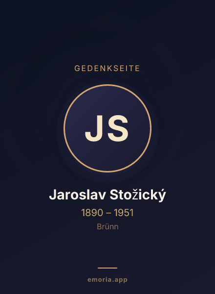 Gedenkportrait von Jaroslav Stožický