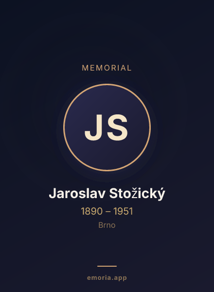 Memorial portrait of Jaroslav Stožický