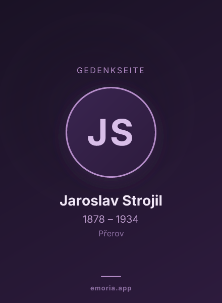 Gedenkportrait von Jaroslav Strojil