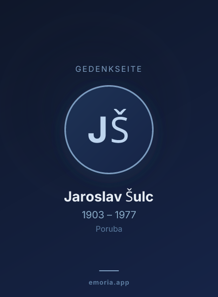 Gedenkportrait von Jaroslav Šulc