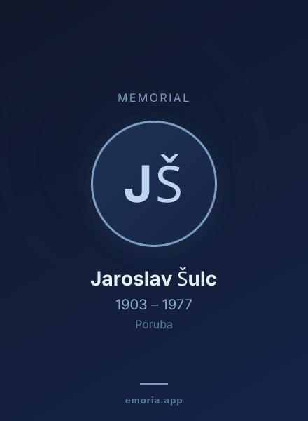 Memorial portrait of Jaroslav Šulc