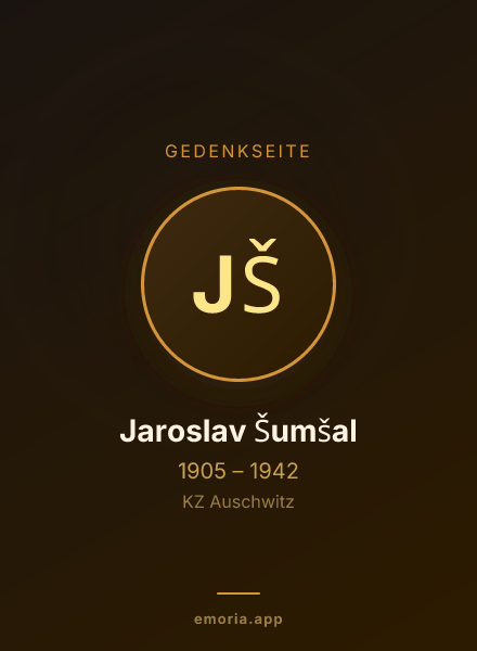 Gedenkportrait von Jaroslav Šumšal