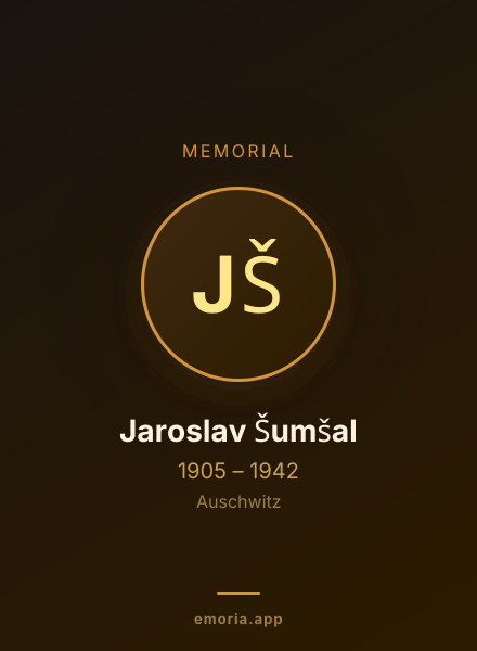 Memorial portrait of Jaroslav Šumšal