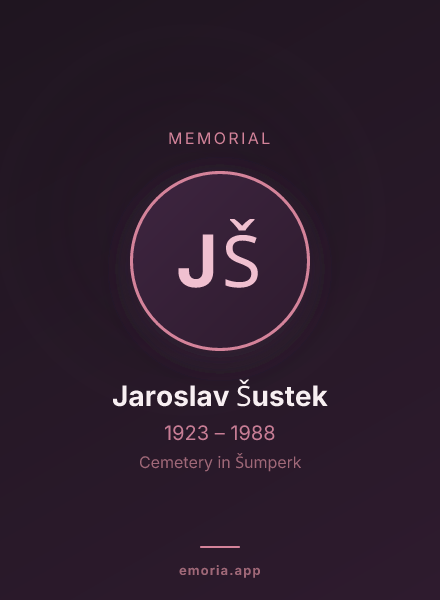 Memorial portrait of Jaroslav Šustek