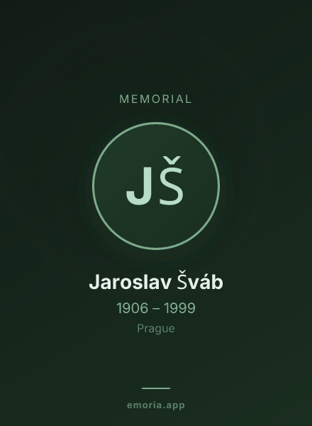 Memorial portrait of Jaroslav Šváb