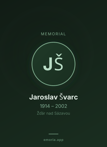Memorial portrait of Jaroslav Švarc