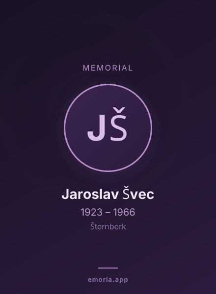 Memorial portrait of Jaroslav Švec
