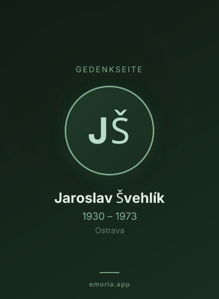 Gedenkportrait von Jaroslav Švehlík