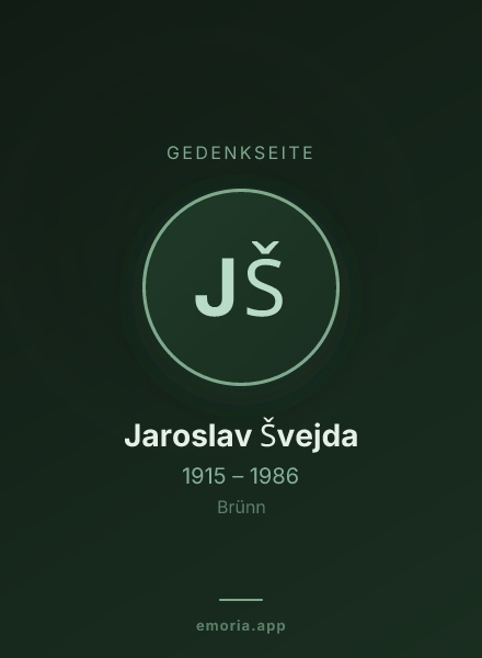 Gedenkportrait von Jaroslav Švejda