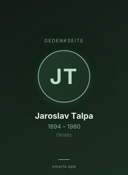 Gedenkportrait von Jaroslav Talpa