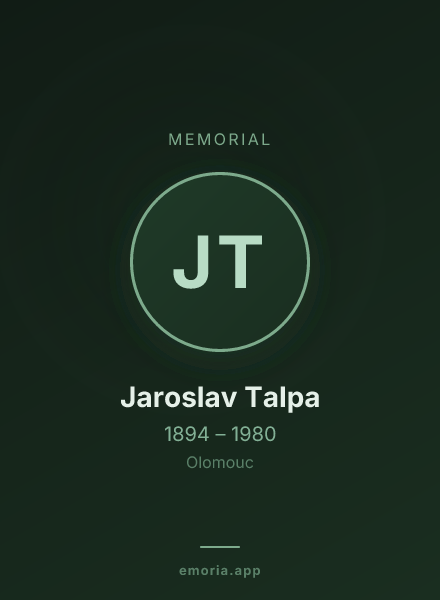 Memorial portrait of Jaroslav Talpa