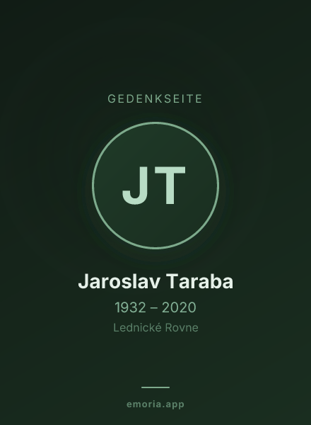 Gedenkportrait von Jaroslav Taraba