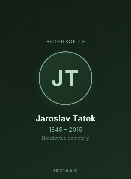 Gedenkportrait von Jaroslav Tatek