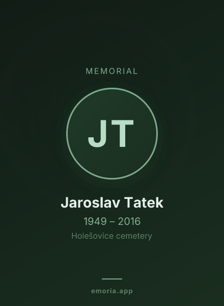 Memorial portrait of Jaroslav Tatek