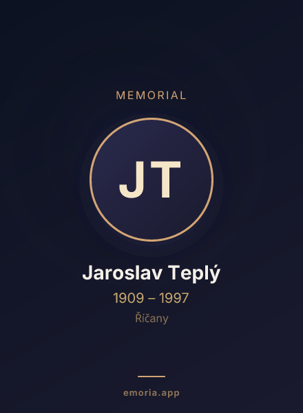 Memorial portrait of Jaroslav Teplý