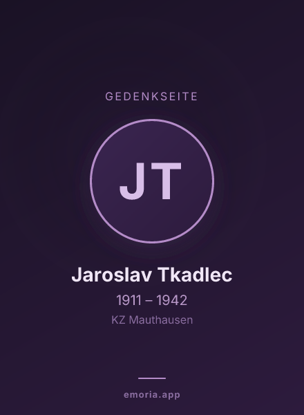 Gedenkportrait von Jaroslav Tkadlec