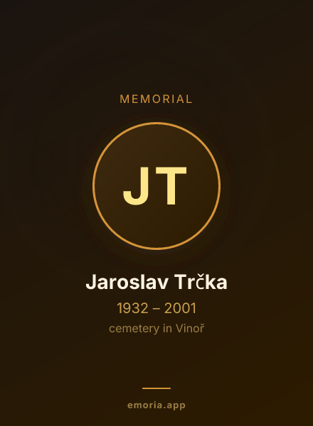 Memorial portrait of Jaroslav Trčka