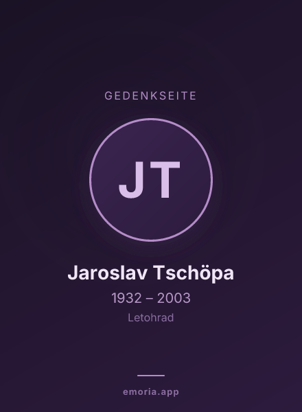 Gedenkportrait von Jaroslav Tschöpa