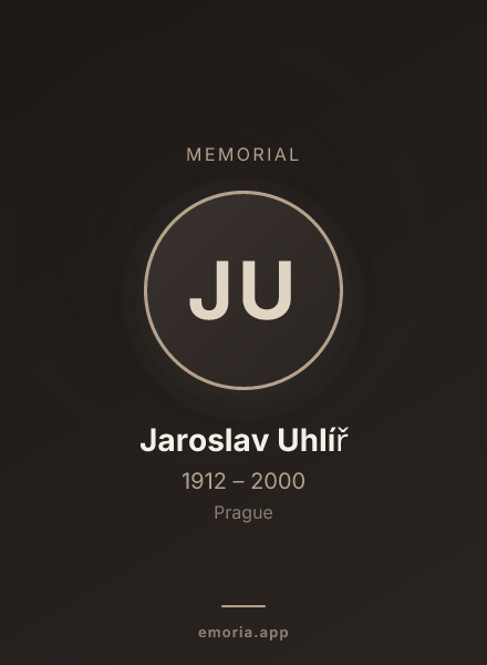 Memorial portrait of Jaroslav Uhlíř