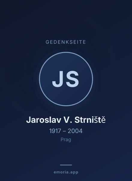 Gedenkportrait von Jaroslav V. Strniště