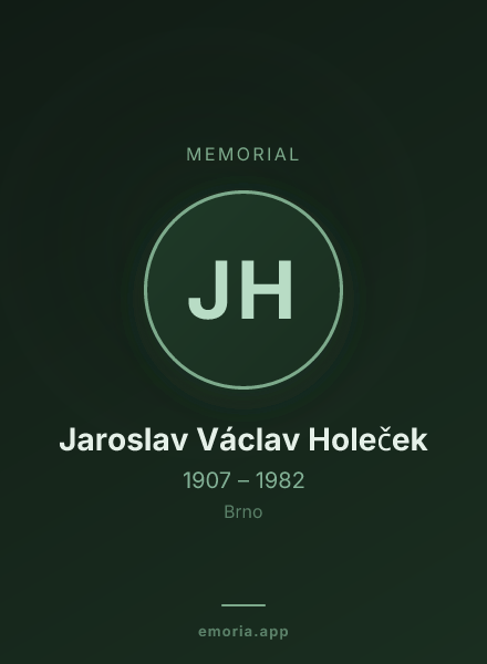 Memorial portrait of Jaroslav Václav Holeček