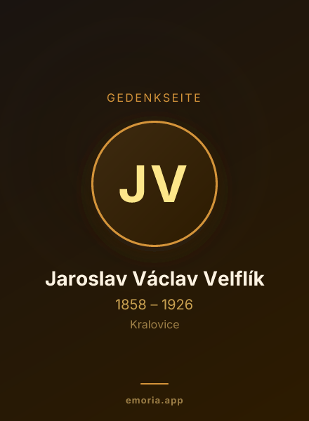 Gedenkportrait von Jaroslav Václav Velflík