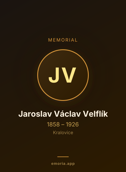 Memorial portrait of Jaroslav Václav Velflík
