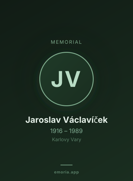 Memorial portrait of Jaroslav Václavíček
