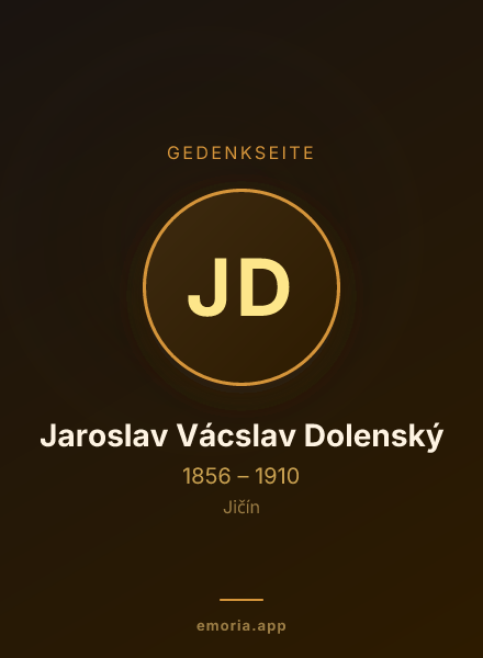 Gedenkportrait von Jaroslav Vácslav Dolenský