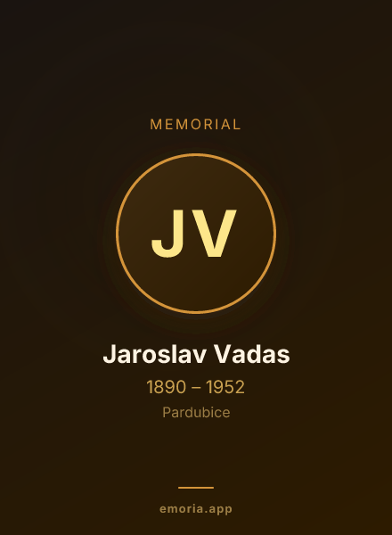 Memorial portrait of Jaroslav Vadas