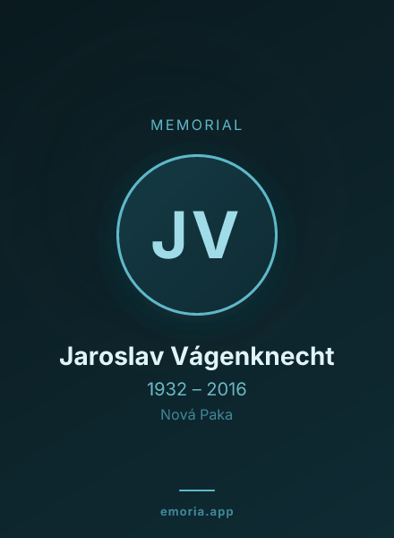 Memorial portrait of Jaroslav Vágenknecht