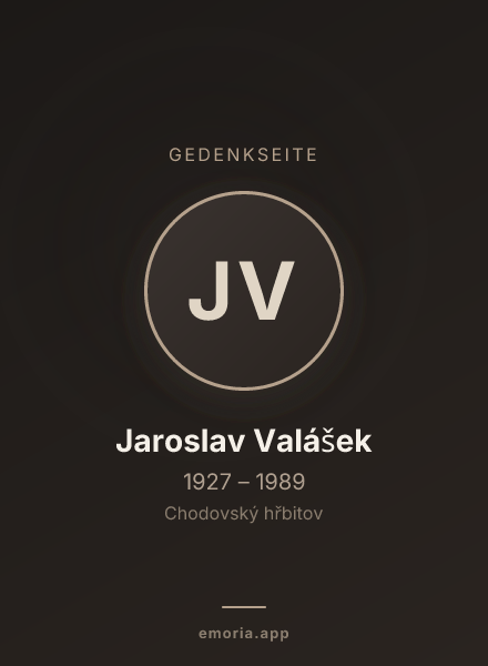 Gedenkportrait von Jaroslav Valášek