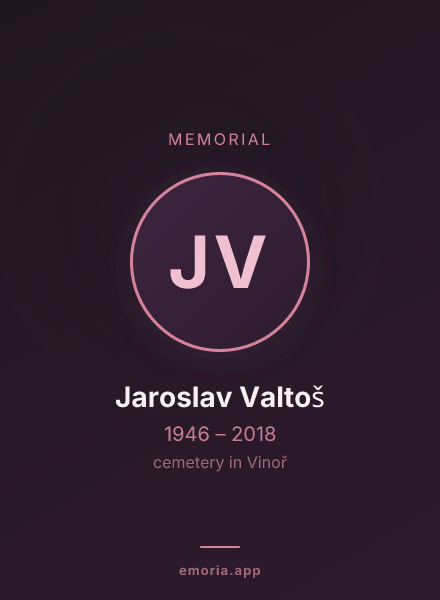 Memorial portrait of Jaroslav Valtoš