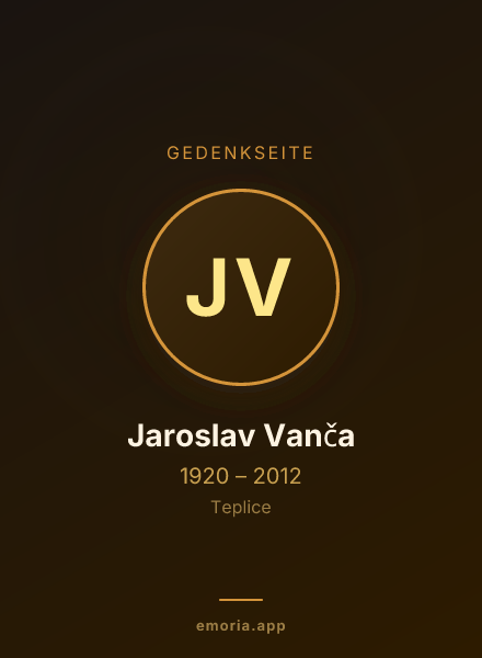 Gedenkportrait von Jaroslav Vanča