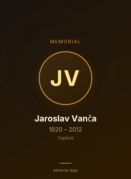 Memorial portrait of Jaroslav Vanča