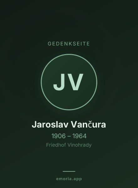 Gedenkportrait von Jaroslav Vančura
