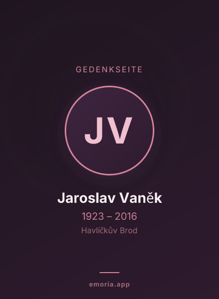 Gedenkportrait von Jaroslav Vaněk