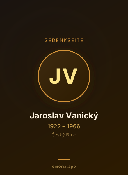 Gedenkportrait von Jaroslav Vanický