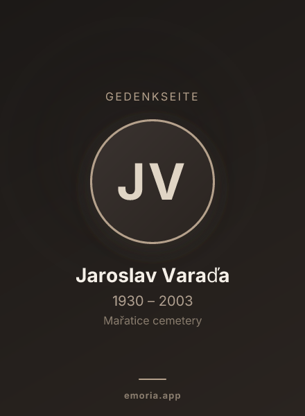 Gedenkportrait von Jaroslav Varaďa