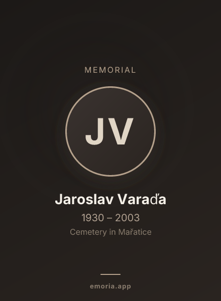 Memorial portrait of Jaroslav Varaďa