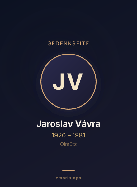 Gedenkportrait von Jaroslav Vávra