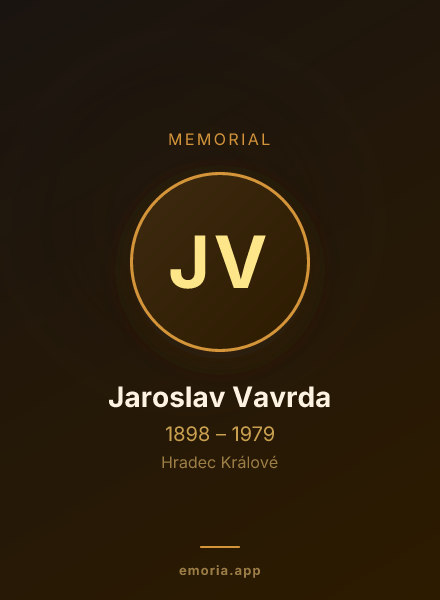 Memorial portrait of Jaroslav Vavrda