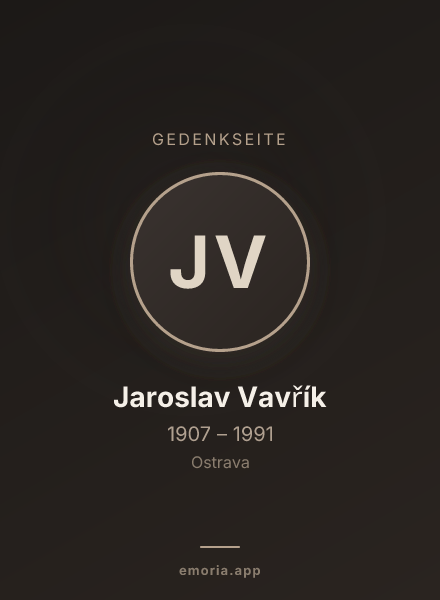 Gedenkportrait von Jaroslav Vavřík