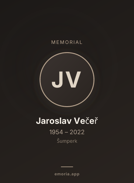 Memorial portrait of Jaroslav Večeř