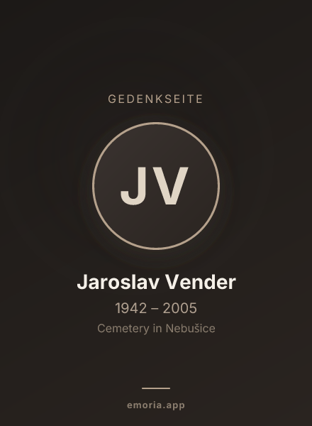 Gedenkportrait von Jaroslav Vender