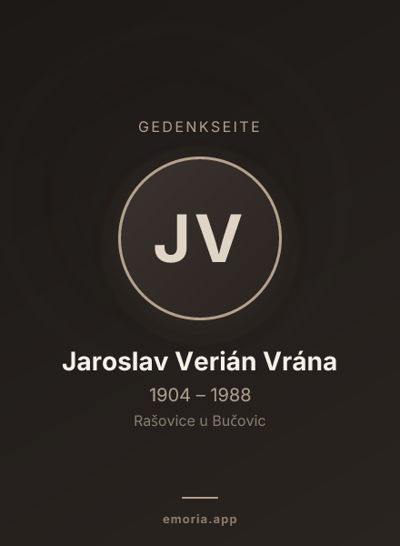 Gedenkportrait von Jaroslav Verián Vrána