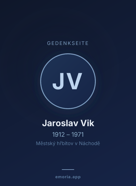 Gedenkportrait von Jaroslav Vik